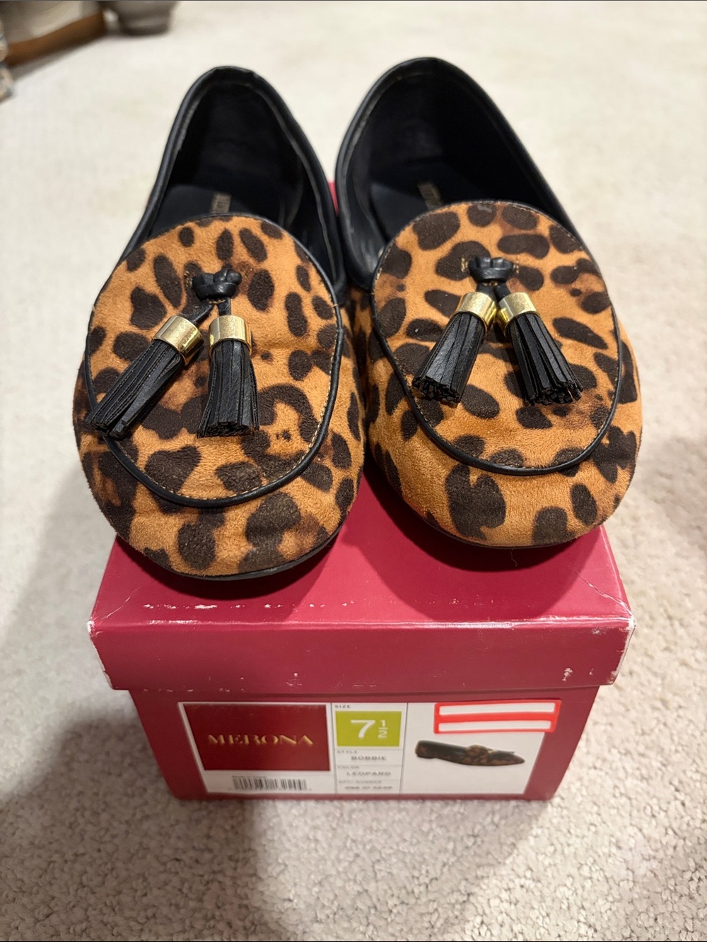 Merona Leopard Print Tassel Loafers - Black & Brown